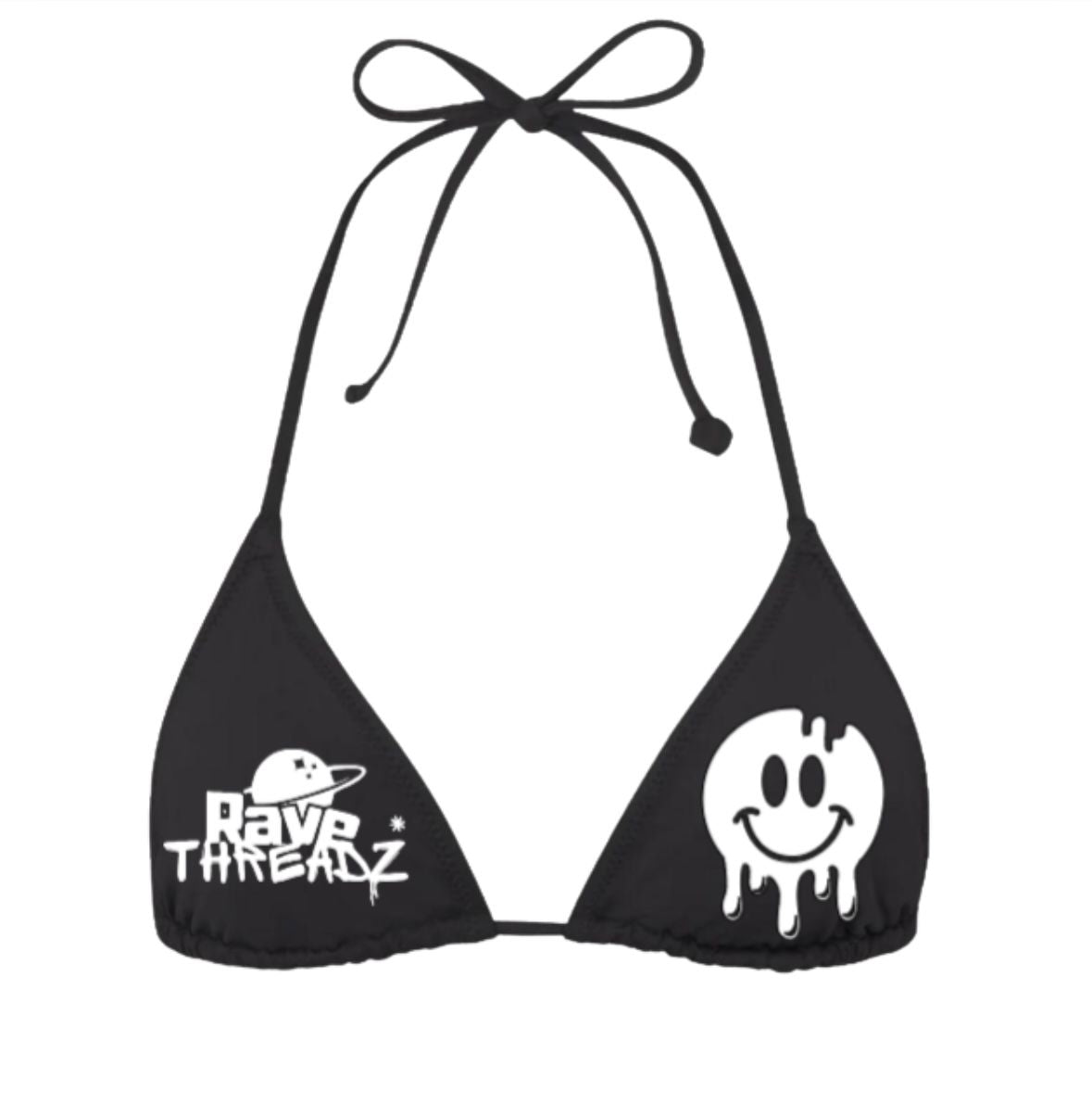 White Acid Face Bikini Top