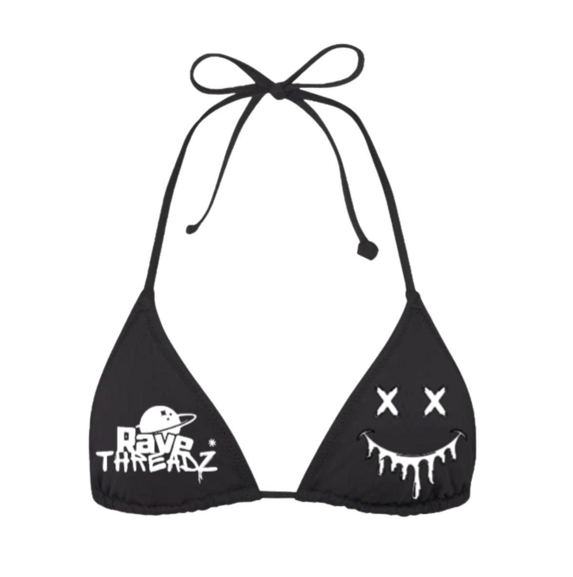 White Smiley Face Bikini Top